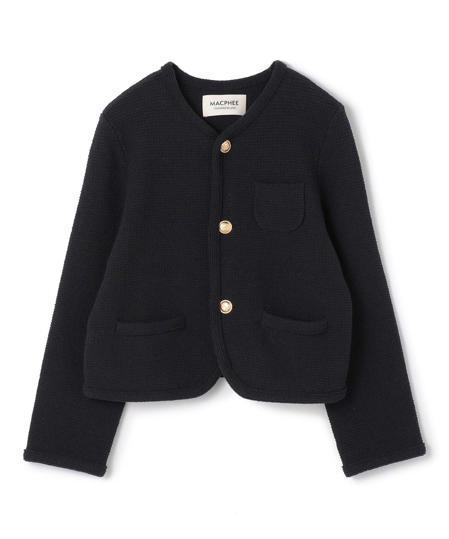 【トゥモローランド/TOMORROWLAND】のモスライクステッチ クルーネックジャケット インテリア・キッズ・メンズ・レディースファッション・服の通販 founy(ファニー) 　ファッション　Fashion　レディースファッション　Fashion for Women　アウター　Coat / Outerwear Collection　レディースジャケット・軽アウター　Jackets　2025年　2025　2025春夏・S/S　Spring/Summer 2025 SS25　クラシカル　Classical, Vintage-Inspired　コンパクト　Compact, Small Size　シェイプ　Shape, Slim Fit　ジャケット　Jacket, Outerwear　69 ネイビー|ID: prp329100004716023 ipo3291000000034719248