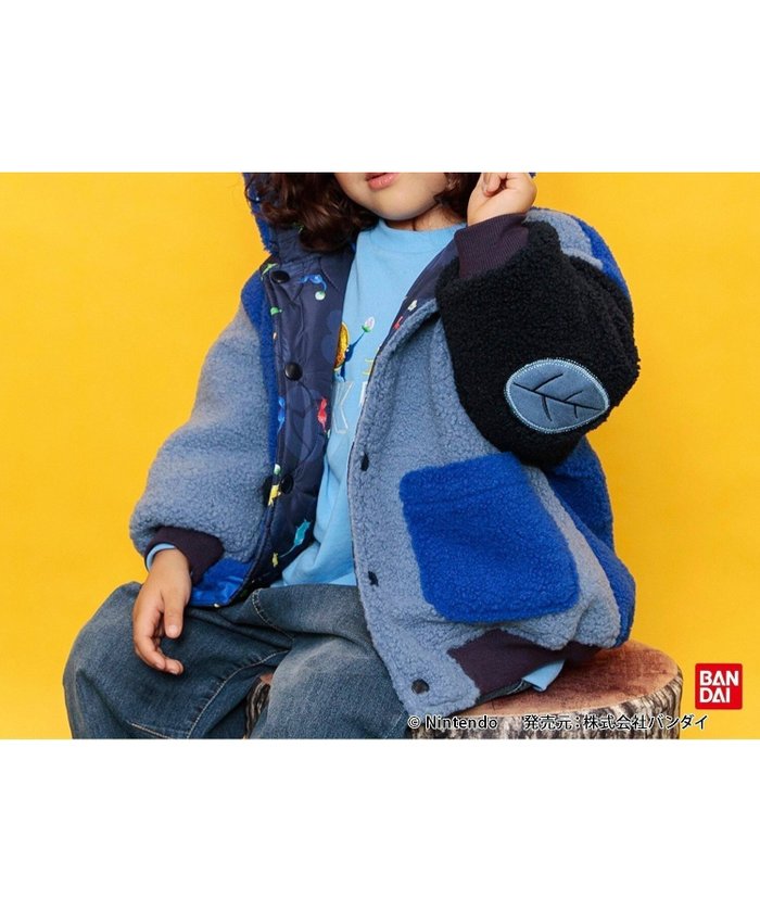 【エフオー オンラインストア/F.O.Online Store / KIDS】の【ピクミン】リバーシブルボアブルゾン インテリア・キッズ・メンズ・レディースファッション・服の通販 founy(ファニー) https://founy.com/ ファッション Fashion キッズファッション Fashion for Kids キルト Quilt, Quilted Fabric パッチ Patch, Appliqué ポケット Pocket, Pocket Detail リバーシブル Reversible, Two-Sided おすすめ Recommended / Our Picks |ID: prp329100004716211 ipo3291000000034075503