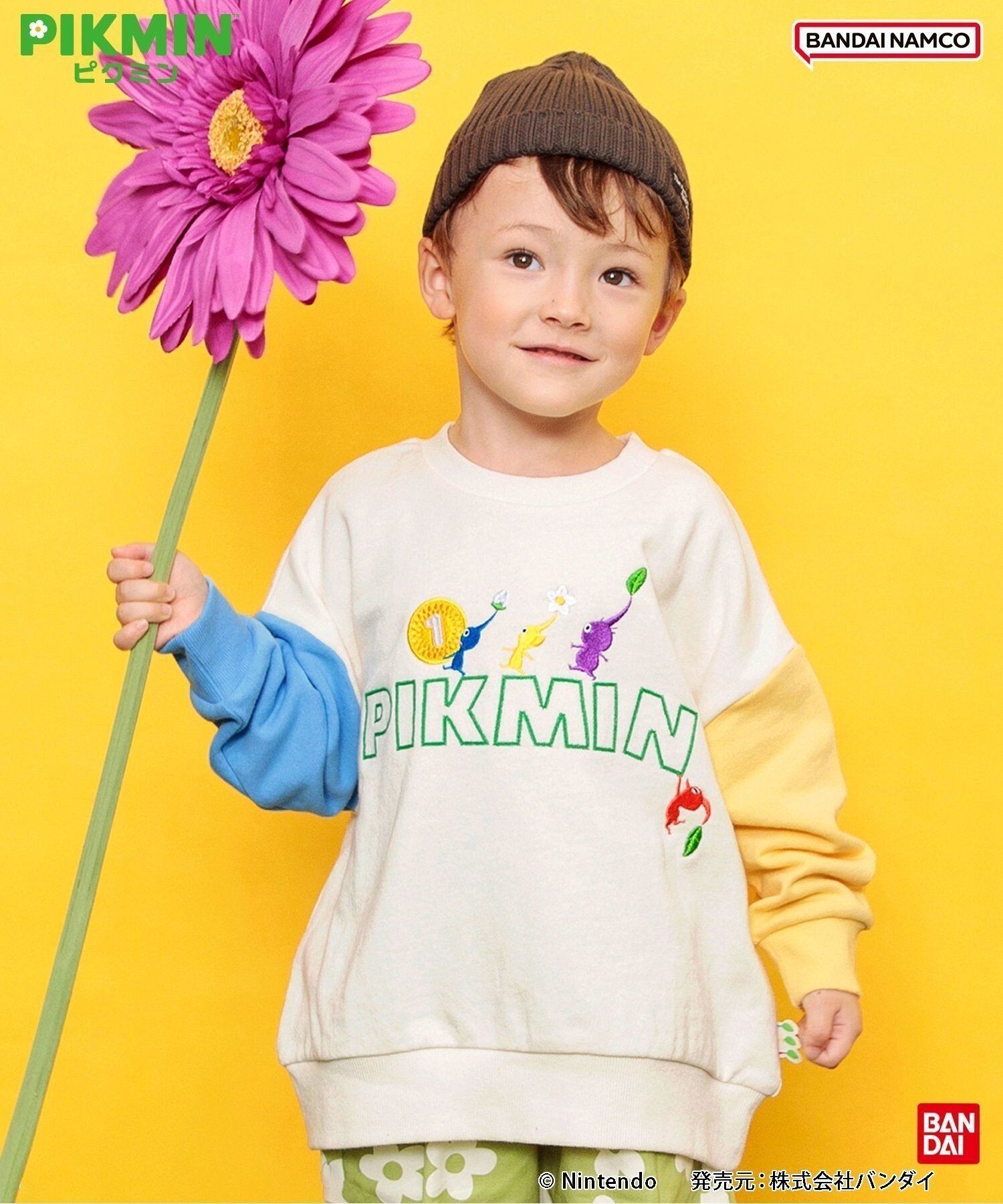 【エフオー オンラインストア/F.O.Online Store / KIDS】の【ピクミン】カラフルトレーナー 人気、トレンドファッション・服の通販 founy(ファニー) 　ファッション　Fashion　キッズファッション　Fashion for Kids　おすすめ　Recommended / Our Picks　イエロー　Yellow　イラスト　Illustration　カラフル　Colorful Design　ストライプ　Stripe, Striped Pattern　トレーナー　Sweatshirt, Trainer　プリント　Print, Printed Pattern　春　Spring　犬　Dog　 other-1|ID: prp329100004716212 ipo3291000000034075513