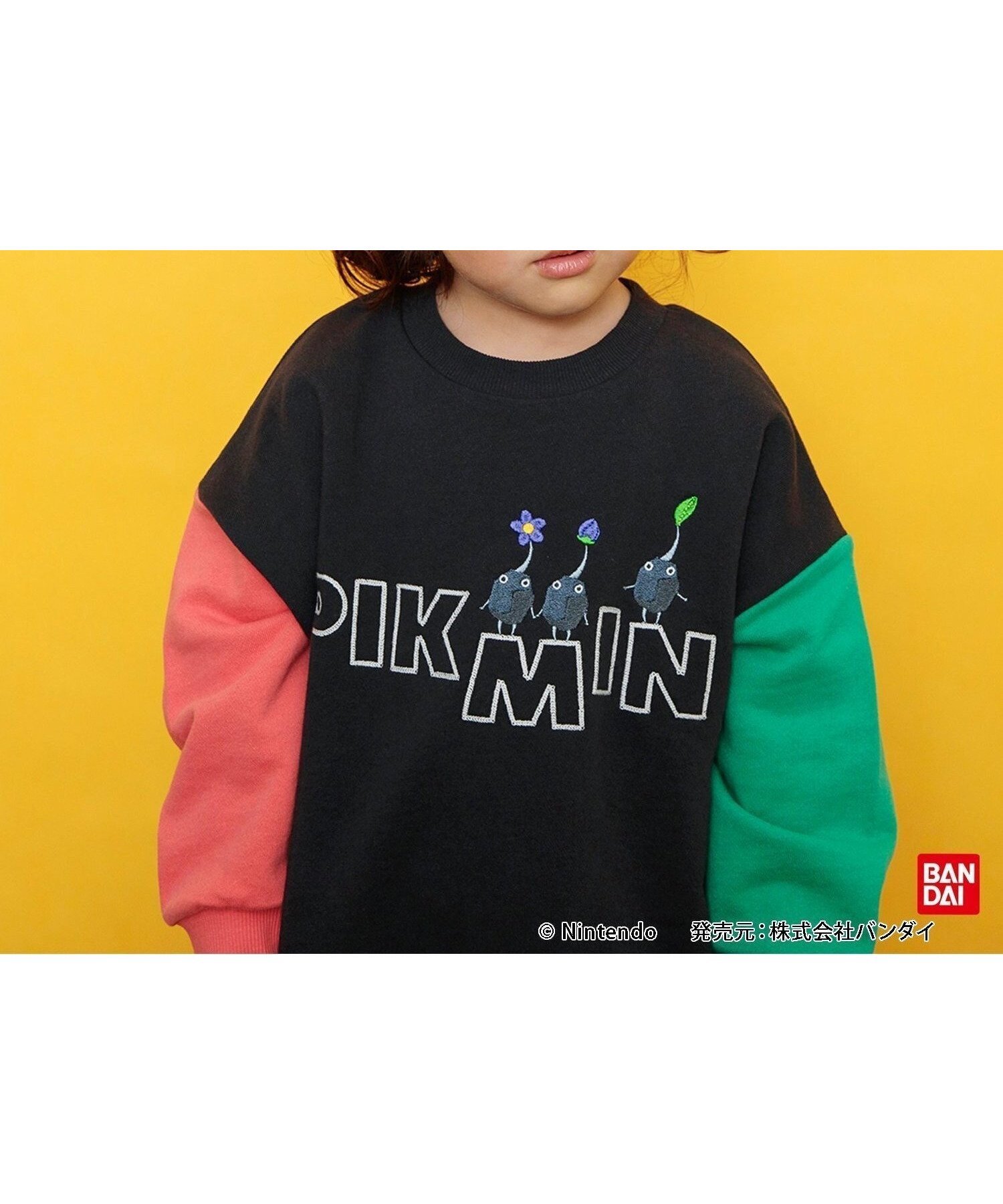 【エフオー オンラインストア/F.O.Online Store / KIDS】の【ピクミン】カラフルトレーナー インテリア・キッズ・メンズ・レディースファッション・服の通販 founy(ファニー) 　ファッション　Fashion　キッズファッション　Fashion for Kids　おすすめ　Recommended / Our Picks　イエロー　Yellow　イラスト　Illustration　カラフル　Colorful Design　ストライプ　Stripe, Striped Pattern　トレーナー　Sweatshirt, Trainer　プリント　Print, Printed Pattern　春　Spring　犬　Dog　ブラック|ID: prp329100004716212 ipo3291000000034683088