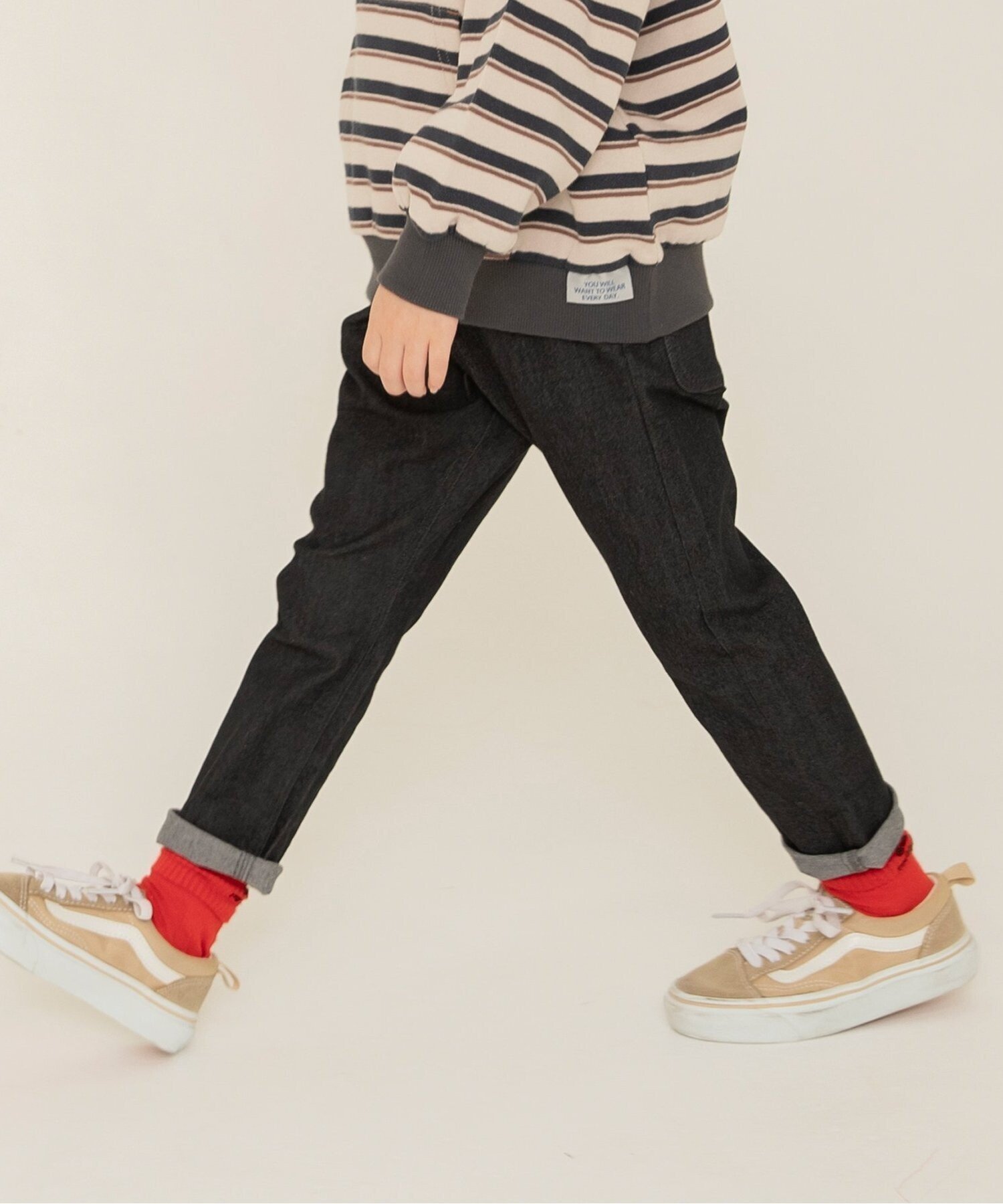 【エフオー オンラインストア/F.O.Online Store / KIDS】のすぽ軽テーパードパンツ 10分丈 インテリア・キッズ・メンズ・レディースファッション・服の通販 founy(ファニー) 　ファッション　Fashion　キッズファッション　Fashion for Kids　ボトムス　Bottoms　2025年　2025　2025-2026秋冬・A/W　Autumn/Winter 2025–26 AW25–26　おすすめ　Recommended / Our Picks　ブリーチ　Bleach, Washed Finish　ボトム　Bottoms, Lower Wear　ユーズド　Used, Vintage-Look　ワイド　Wide, Wide Fit　定番　Standard, Basic Item　A/W・秋冬　Autumn/Winter　ブラック|ID: prp329100004716217 ipo3291000000035064361