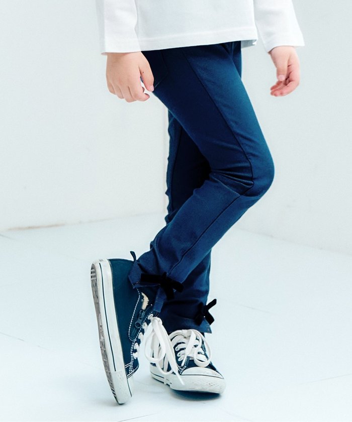 【エフオー オンラインストア/F.O.Online Store / KIDS】の裾リボン/7days Style pants 10分丈 インテリア・キッズ・メンズ・レディースファッション・服の通販 founy(ファニー) https://founy.com/ ファッション Fashion キッズファッション Fashion for Kids ボトムス Bottoms リボン Ribbon, Bow |ID: prp329100004716313 ipo3291000000034123216