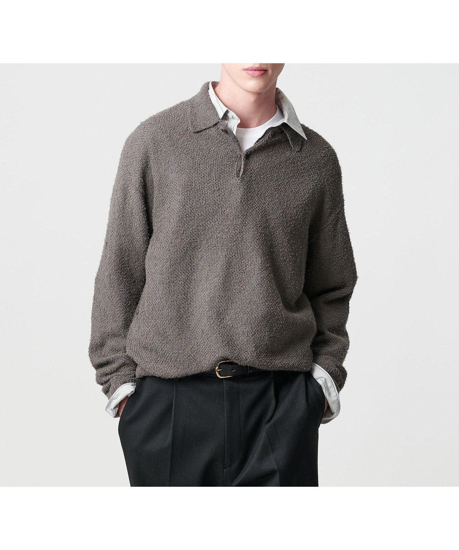 【ビューティ&ユース ユナイテッドアローズ/BEAUTY&YOUTH / UNITED ARROWS / MEN】のニュアンス カール 2B ポロニット インテリア・キッズ・メンズ・レディースファッション・服の通販 founy(ファニー) 　ファッション　Fashion　メンズファッション　Fashion for Men　秋　Autumn　カーゴパンツ　Cargo Pants, Utility Pants　鹿の子　Piqué, Kanoko Fabric　シンプル　Simple, Minimal　デニム　Denim, Jeans Material　バルーン　Balloon, Balloon Silhouette　フィット　Fit, Slim Fit　リラックス　Relax, Relaxed Fit　冬　Winter / This Winter　A/W・秋冬　Autumn/Winter　おすすめ　Recommended / Our Picks　OLIVE|ID: prp329100004716416 ipo3291000000034077286