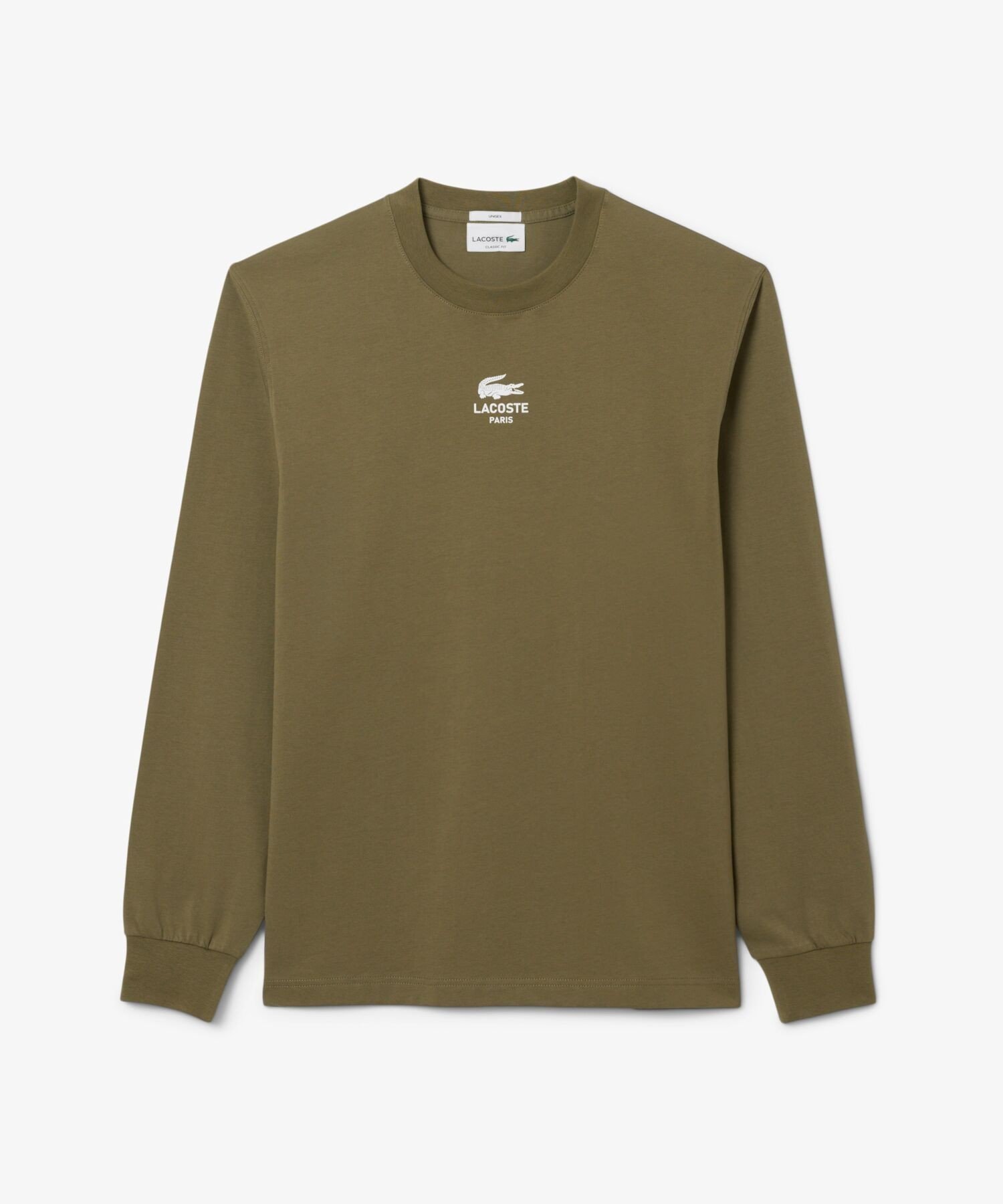 【ラコステ/LACOSTE / MEN】のワンポイントプリントロングスリーブTシャツ インテリア・キッズ・メンズ・レディースファッション・服の通販 founy(ファニー) 　ファッション　Fashion　メンズファッション　Fashion for Men　センター　Center, Center Line　フロント　Front, Front Design　プリント　Print, Printed Pattern　長袖　Long Sleeve, Full Sleeve　オリーブ|ID: prp329100004716439 ipo3291000000034227326