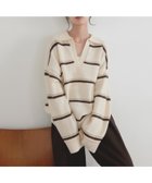 【リアン/Lian】のアルパカタッチボーダーポロニット 人気、トレンドファッション・服の通販 founy(ファニー) ファッション Fashion レディースファッション Fashion for Women トップス・カットソー Cut & Sew Tops ニット Knit Tops & Sweaters ボーダー Border, Stripe thumbnail アイボリー|ID: prp329100004717152 ipo3291000000034291353