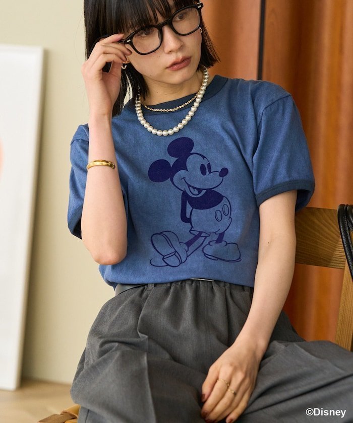 【フリークスストア/FREAK'S STORE】の【MICKEY MOUSE】 リンガーTシャツ 25AW インテリア・キッズ・メンズ・レディースファッション・服の通販 founy(ファニー) 　ファッション　Fashion　レディースファッション　Fashion for Women　トップス・カットソー　Cut & Sew Tops　シャツ・ブラウス・オフィスカジュアル　Elegant Blouses & Button-Ups　ロングTシャツ・Tシャツ　Longline T-Shirts & Tees　2025年　2025　2025-2026秋冬・A/W　Autumn/Winter 2025–26 AW25–26　冬　Winter / This Winter　おすすめ　Recommended / Our Picks　インナー　Innerwear　コンパクト　Compact, Small Size　ジャケット　Jacket, Outerwear　デニム　Denim, Jeans Material　トレンド　Trend, Trending Now　ワイド　Wide, Wide Fit　定番　Standard, Basic Item　A/W・秋冬　Autumn/Winter　ネイビー|ID: prp329100004717279 ipo3291000000034083691