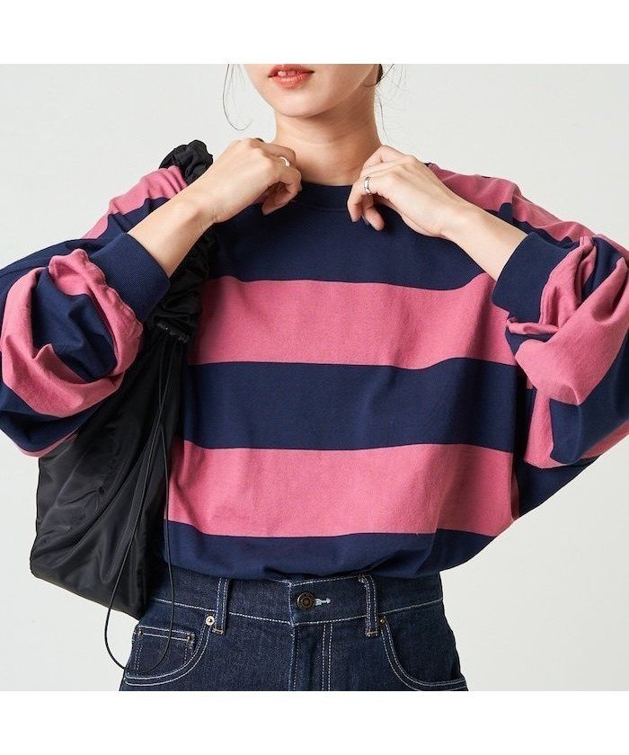【フリークスストア/FREAK'S STORE】のワイドボーダー ロングスリーブ Tシャツ【限定展開】 24AW インテリア・キッズ・メンズ・レディースファッション・服の通販 founy(ファニー) 　ファッション　Fashion　レディースファッション　Fashion for Women　トップス・カットソー　Cut & Sew Tops　シャツ・ブラウス・オフィスカジュアル　Elegant Blouses & Button-Ups　ロングTシャツ・Tシャツ　Longline T-Shirts & Tees　カットソー　Cut and Sewn Top　スリーブ　Sleeve, Long Sleeve / Short Sleeve　チュニック　Tunic, Long Top　定番　Standard, Basic Item　人気　Popular, Best Seller　ビッグ　Big, Oversized　ベーシック　Basic, Essential　ボーダー　Border, Stripe　ラウンド　Round, Round Neck　ロング　Long, Long-Length　ワイド　Wide, Wide Fit　A/W・秋冬　Autumn/Winter　冬　Winter / This Winter　おすすめ　Recommended / Our Picks　2024年　2024　2024-2025秋冬・A/W　Autumn/Winter 2024–25 AW24–25　ネイビー×ピンク|ID: prp329100004717291 ipo3291000000034083824