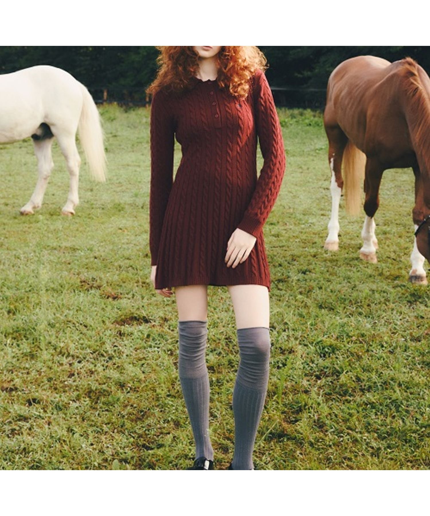 【ヘザー/Heather】の【POLO BCS(ポロ・ビーシーエス)】ケーブルワンピース インテリア・キッズ・メンズ・レディースファッション・服の通販 founy(ファニー) 　ファッション　Fashion　レディースファッション　Fashion for Women　ワンピース　Dresses　おすすめ　Recommended / Our Picks　今季　This Season, Current Season　冬　Winter / This Winter　ボルドー|ID: prp329100004717411 ipo3291000000034085403