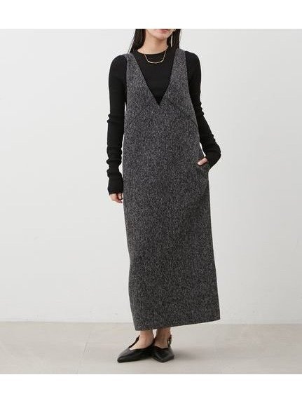 【ミラオーウェン/Mila Owen】の【セットアイテム】クルーネックニット×Aラインキャミレイヤードワンピース インテリア・キッズ・メンズ・レディースファッション・服の通販 founy(ファニー) 　雑誌掲載アイテム　Magazine Picks & Fashion Features　ファッション雑誌　Fashion Magazines　ヴェリィ　VERY　ファッション　Fashion　レディースファッション　Fashion for Women　ワンピース　Dresses　インナー　Innerwear　秋　Autumn　今季　This Season, Current Season　12月号　December Issue　シンプル　Simple, Minimal　スマート　Smart, Elegant　雑誌　Magazine, Fashion Magazine　ツイード　Twill, Twill Weave　モノトーン　Monotone, Black and White　リブニット　Rib Knit, Ribbed Knit　エレガント 上品　Elegant　BLK[009]|ID: prp329100004717425 ipo3291000000034966926