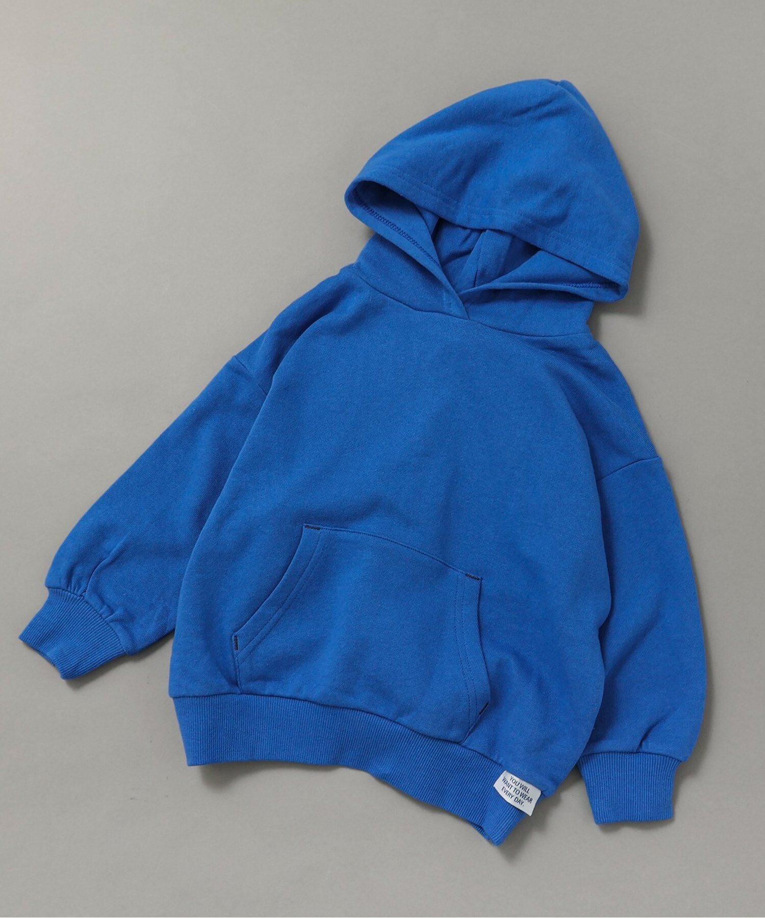 【エフオー オンラインストア/F.O.Online Store / KIDS】のWEB限定 無地ボーダーパーカー インテリア・キッズ・メンズ・レディースファッション・服の通販 founy(ファニー) 　ファッション　Fashion　キッズファッション　Fashion for Kids　トレーナー　Sweatshirt, Trainer　パーカー　Hoodie, Parka　ボーダー　Border, Stripe　無地　Plain, Solid Color　ブルー|ID: prp329100004717611 ipo3291000000034088277