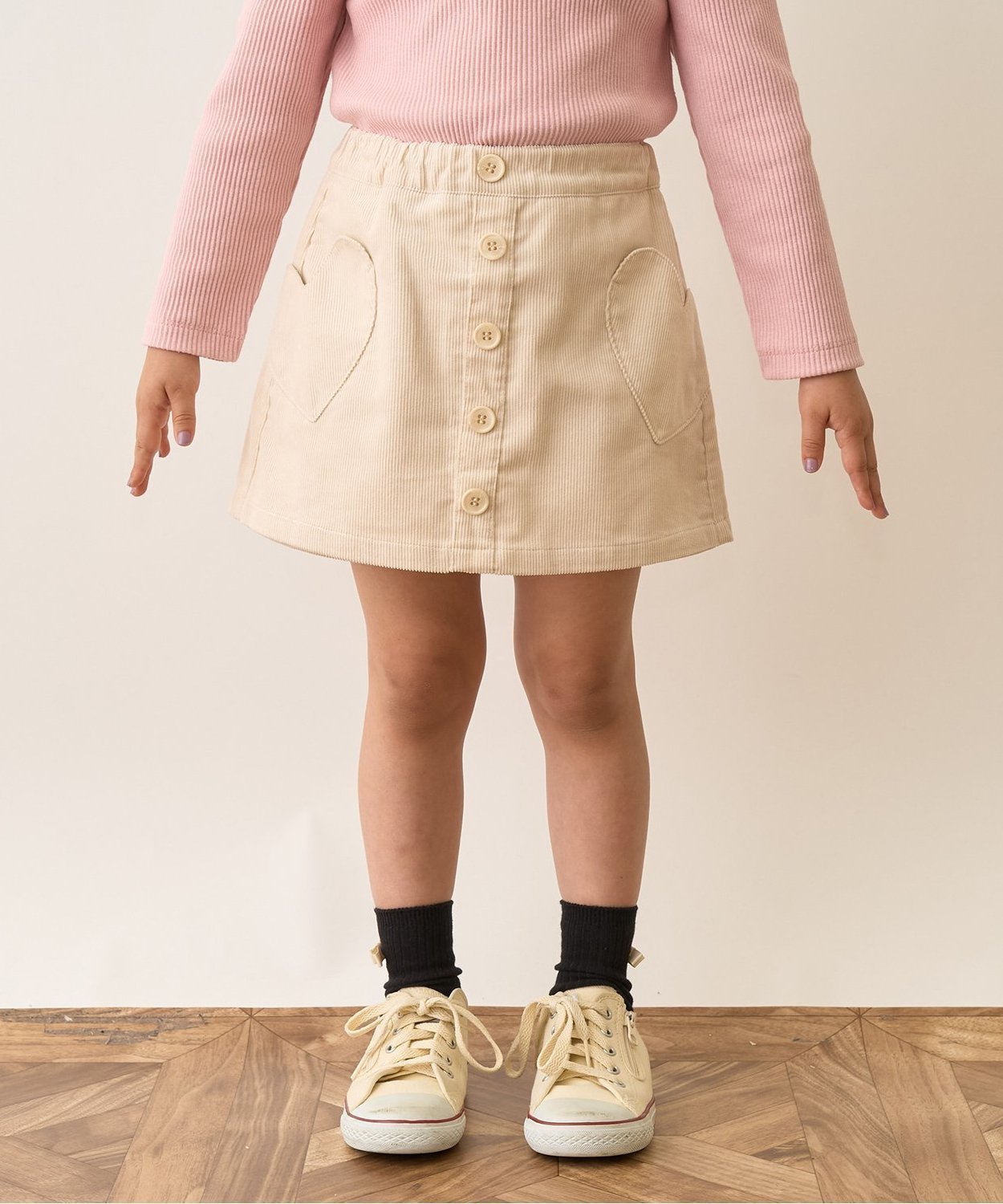 【ナルミヤ オンライン/NARUMIYA ONELINE / KIDS】のハートポケットコーデュロイスカパン インテリア・キッズ・メンズ・レディースファッション・服の通販 founy(ファニー) 　ファッション　Fashion　キッズファッション　Fashion for Kids　コーデュロイ　Corduroy, Cord Fabric　ハンカチ　Handkerchief, Hanky　フロント　Front, Front Design　ポケット　Pocket, Pocket Detail　ラベンダー　Lavender　A/W・秋冬　Autumn/Winter　アイボリー|ID: prp329100004717631 ipo3291000000034088454