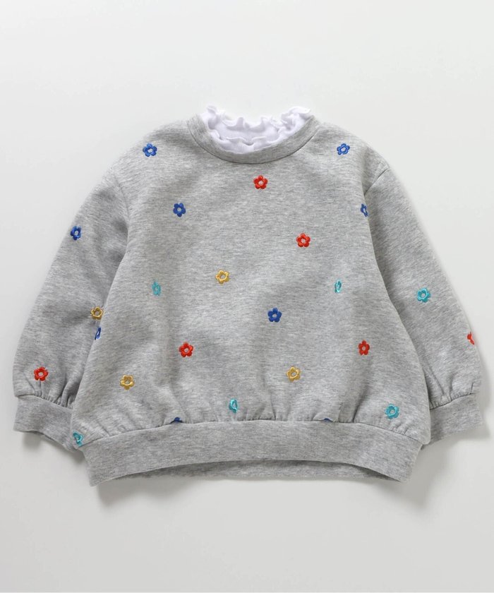 【エフオー オンラインストア/F.O.Online Store / KIDS】のアソート総柄刺繍レイヤードトレーナー インテリア・キッズ・メンズ・レディースファッション・服の通販 founy(ファニー) https://founy.com/ ファッション Fashion キッズファッション Fashion for Kids トレーナー Sweatshirt, Trainer |ID: prp329100004717647 ipo3291000000034088687