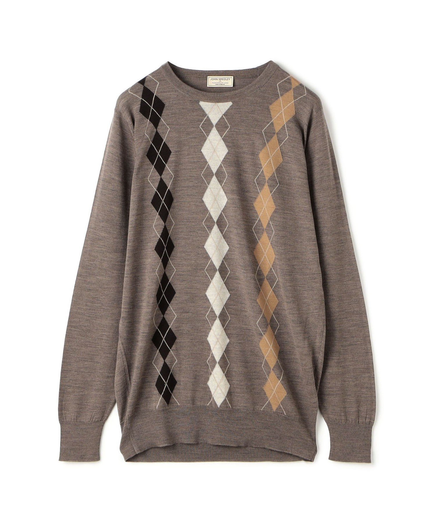 【トゥモローランド/TOMORROWLAND / MEN】の【別注】JOHN SMEDLEY ウール アーガイルクルーネック プルオーバーニット インテリア・キッズ・メンズ・レディースファッション・服の通販 founy(ファニー) 　ファッション　Fashion　メンズファッション　Fashion for Men　トップス・カットソー　Cut & Sew Tops　ニット・セーター / 定番トップス　Knit Tops & Sweaters　2025年　2025　2025-2026秋冬・A/W　Autumn/Winter 2025–26 AW25–26　インナー　Innerwear　ジャケット　Jacket, Outerwear　別注　Limited Edition, Custom Order　A/W・秋冬　Autumn/Winter　軽量　Lightweight, Ultra Light　46 ブラウン系|ID: prp329100004717675 ipo3291000000034089004