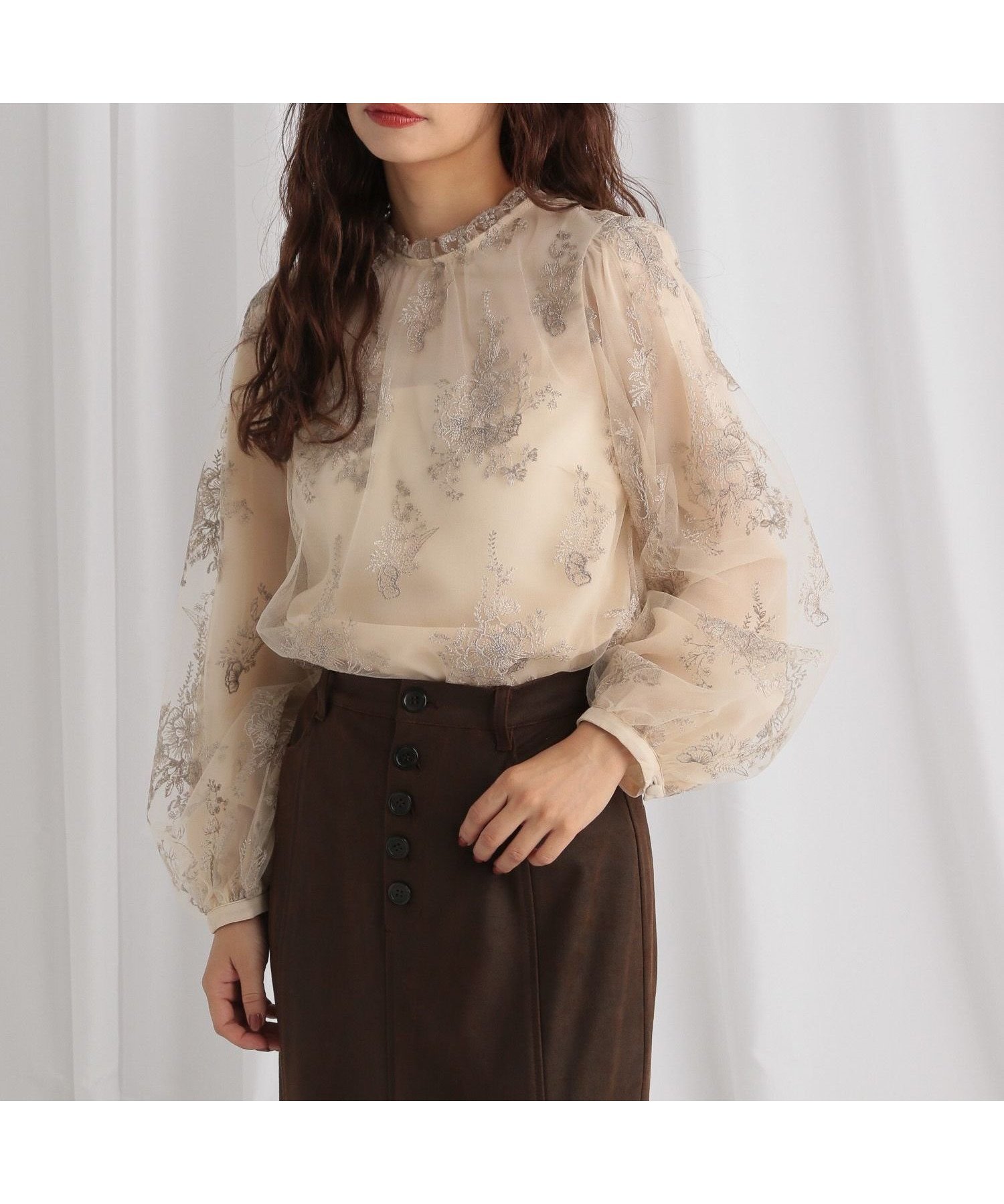 【ミスティ ウーマン/mysty woman】のフローラルブラウス 人気、トレンドファッション・服の通販 founy(ファニー) 　ファッション　Fashion　レディースファッション　Fashion for Women　トップス・カットソー　Cut & Sew Tops　シャツ・ブラウス・オフィスカジュアル　Elegant Blouses & Button-Ups　アンティーク　Antique-Inspired　インナー　Innerwear　シンプル　Simple, Minimal　ジャケット　Jacket, Outerwear　デニム　Denim, Jeans Material　マーメイド　Mermaid, Fishtail Silhouette　レース　Lace, Lace Fabric　エレガント 上品　Elegant　 other-1|ID: prp329100004717695 ipo3291000000034089195