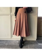 【ジュノア/JUNOAH】のベルト付きプリーツチェックスカート ココアブラウン|ID: prp329100004718550 ipo3291000000034096269