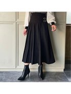 【ジュノア/JUNOAH】のベルト付きプリーツチェックスカート ブラック|ID: prp329100004718550 ipo3291000000034096272