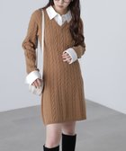【フリーズマート/FREE'S MART】のレイヤード風ケーブルニットミニワンピース 人気、トレンドファッション・服の通販 founy(ファニー) ファッション Fashion レディースファッション Fashion for Women ワンピース Dresses おすすめ Recommended / Our Picks カフス Cuff Design トレンド Trend, Trending Now ドッキング Docking, Mixed Material 今季 This Season, Current Season thumbnail キャメル|ID: prp329100004718636 ipo3291000000034263204