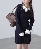 【フリーズマート/FREE'S MART】のレイヤード風ケーブルニットミニワンピース 人気、トレンドファッション・服の通販 founy(ファニー) ファッション Fashion レディースファッション Fashion for Women ワンピース Dresses おすすめ Recommended / Our Picks カフス Cuff Design トレンド Trend, Trending Now ドッキング Docking, Mixed Material 今季 This Season, Current Season thumbnail ネイビー|ID: prp329100004718636 ipo3291000000034263206