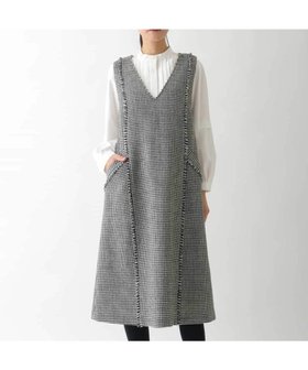 【ヒロコビス/HIROKO BIS】の千鳥チェックツイードジャンパースカート 人気、トレンドファッション・服の通販 founy(ファニー) ファッション Fashion レディースファッション Fashion for Women スカート Skirts おすすめ Recommended / Our Picks カーディガン Cardigan, Knitwear ジャケット Jacket, Outerwear スリーブ Sleeve, Long Sleeve / Short Sleeve ポケット Pocket, Pocket Detail エレガント 上品 Elegant |ID:prp329100004718656