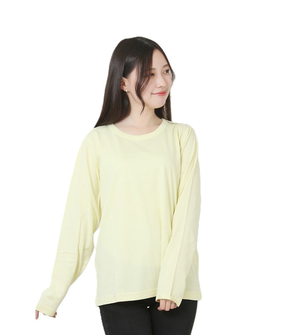 【ローラ/Rora】のコットン天竺長袖Tシャツ インテリア・キッズ・メンズ・レディースファッション・服の通販 founy(ファニー) 　ファッション　Fashion　レディースファッション　Fashion for Women　トップス・カットソー　Cut & Sew Tops　シャツ・ブラウス・オフィスカジュアル　Elegant Blouses & Button-Ups　ロングTシャツ・Tシャツ　Longline T-Shirts & Tees　カメラ　Camera Accessories　シンプル　Simple, Minimal　ジャケット　Jacket, Outerwear　トレーナー　Sweatshirt, Trainer　長袖　Long Sleeve, Full Sleeve　ベーシック　Basic, Essential　無地　Plain, Solid Color　ラウンド　Round, Round Neck　ロング　Long, Long-Length　A/W・秋冬　Autumn/Winter　おすすめ　Recommended / Our Picks　夏　Summer　お正月　New Year　クリスマス X'mas　Christmas / X'mas　ギフト プレゼント　Gift / Present　入学式　Entrance Ceremony　卒業式　Graduation Ceremony　50.Lイエロー/USA|ID: prp329100004718785 ipo3291000000034098021
