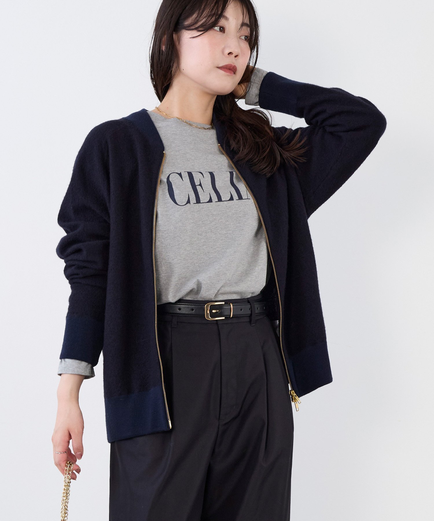 【マイカ ディール/MICA & DEAL】の圧縮ジップニットブルゾン 人気、トレンドファッション・服の通販 founy(ファニー) 　ファッション　Fashion　レディースファッション　Fashion for Women　アウター　Coat / Outerwear Collection　ブルゾンジャケット・スポーティアウター　Blouson Jackets　トップス・カットソー　Cut & Sew Tops　ニット　Knit Tops & Sweaters　カーディガン　Cardigan, Knitwear　ブルゾン　Blouson, Bomber Jacket　冬　Winter / This Winter　 other-1|ID: prp329100004718834 ipo3291000000034126417