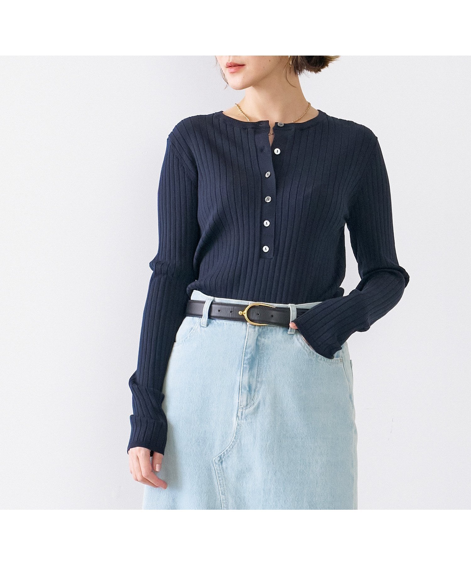 【マイカ ディール/MICA & DEAL】のヘンリーネックワイドリブプルオーバー インテリア・キッズ・メンズ・レディースファッション・服の通販 founy(ファニー) 　ファッション　Fashion　レディースファッション　Fashion for Women　トップス・カットソー　Cut & Sew Tops　カジュアルプルオーバー・ニットトップス　Pullovers & Knit Tops / Casual Pullovers　コンパクト　Compact, Small Size　ワイドリブ　Wide Rib, Wide Ribbed Knit　おすすめ　Recommended / Our Picks　エレガント 上品　Elegant　D/NAVY|ID: prp329100004719036 ipo3291000000034125631