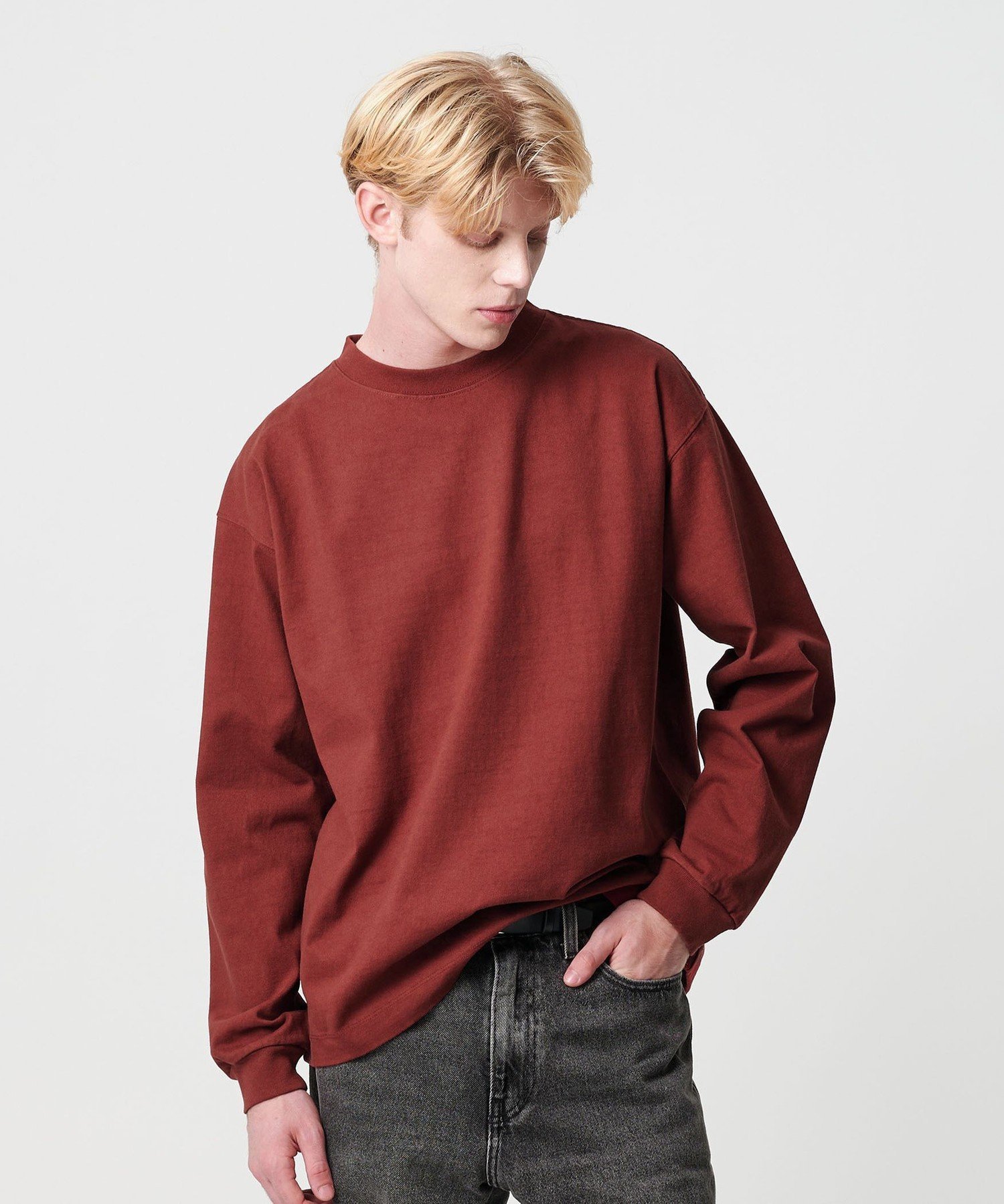 【ビューティ&ユース ユナイテッドアローズ/BEAUTY&YOUTH / UNITED ARROWS / MEN】の12oz ヘビーウェイト クルーネック カットソー インテリア・キッズ・メンズ・レディースファッション・服の通販 founy(ファニー) 　ファッション　Fashion　メンズファッション　Fashion for Men　トップス・カットソー　Cut & Sew Tops　アメリカン　American Style　カットソー　Cut and Sewn Top　シンプル　Simple, Minimal　スラックス　Slacks, Dress Pants　定番　Standard, Basic Item　人気　Popular, Best Seller　ファブリック　Fabric, Textile　ラウンド　Round, Round Neck　リラックス　Relax, Relaxed Fit　BRICK|ID: prp329100004719178 ipo3291000000034101334