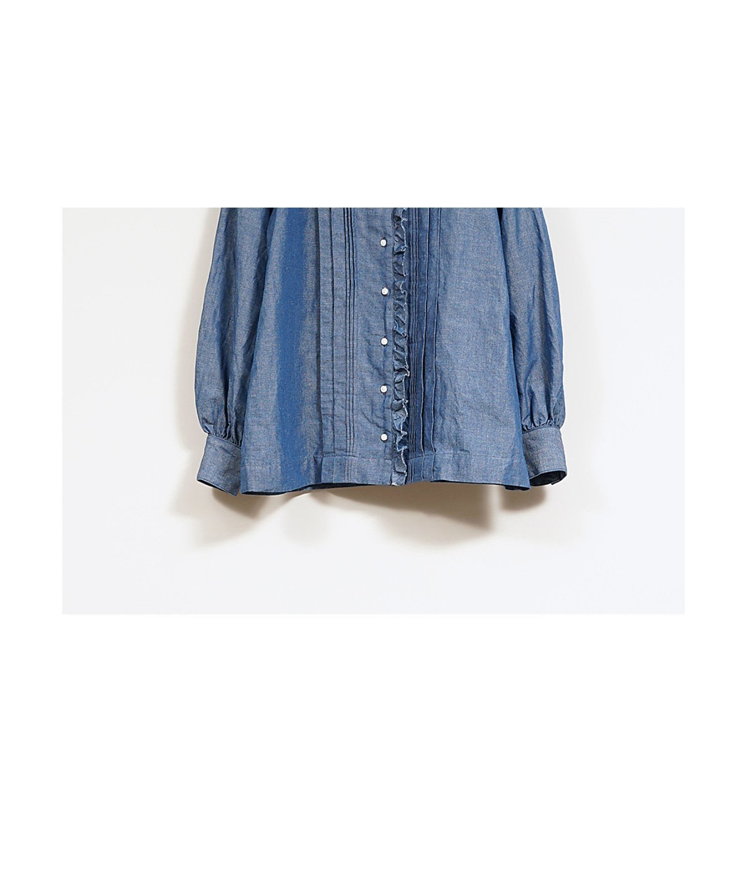 【ナイジェル ケーボン/NIGEL CABOURN】の【公式】WOMAN / マリンブラウス -コットンリネン / MARINE BL インテリア・キッズ・メンズ・レディースファッション・服の通販 founy(ファニー) 　ファッション　Fashion　レディースファッション　Fashion for Women　トップス・カットソー　Cut & Sew Tops　シャツ・ブラウス・オフィスカジュアル　Elegant Blouses & Button-Ups　デニム　Denim, Jeans Material　フリル　Frill, Ruffle　モダン　Modern, Contemporary　リネン　Linen, Linen Fabric　ブルー|ID: prp329100004719222 ipo3291000000034101585
