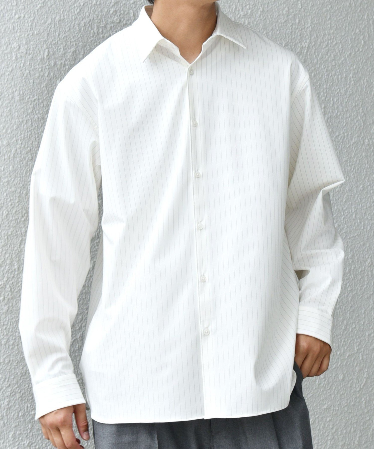 【シップス/SHIPS / MEN】のSHIPS any LIM BLESS ソリッド/ストライプ レギュラーカラー シャツ(セットアップ対応) インテリア・キッズ・メンズ・レディースファッション・服の通販 founy(ファニー) 　ファッション　Fashion　メンズファッション　Fashion for Men　セットアップ　Matching Sets　インナー　Innerwear　洗える　Machine Washable　シンプル　Simple, Minimal　ジャケット　Jacket, Outerwear　ストライプ　Stripe, Striped Pattern　セットアップ　Set-Up, Coordinated Outfit　リラックス　Relax, Relaxed Fit　レギュラー　Regular, Standard Fit　エレガント 上品　Elegant　ビジネス 仕事 通勤　Business / Work / Commuting　ホワイト|ID: prp329100004719249 ipo3291000000034101814