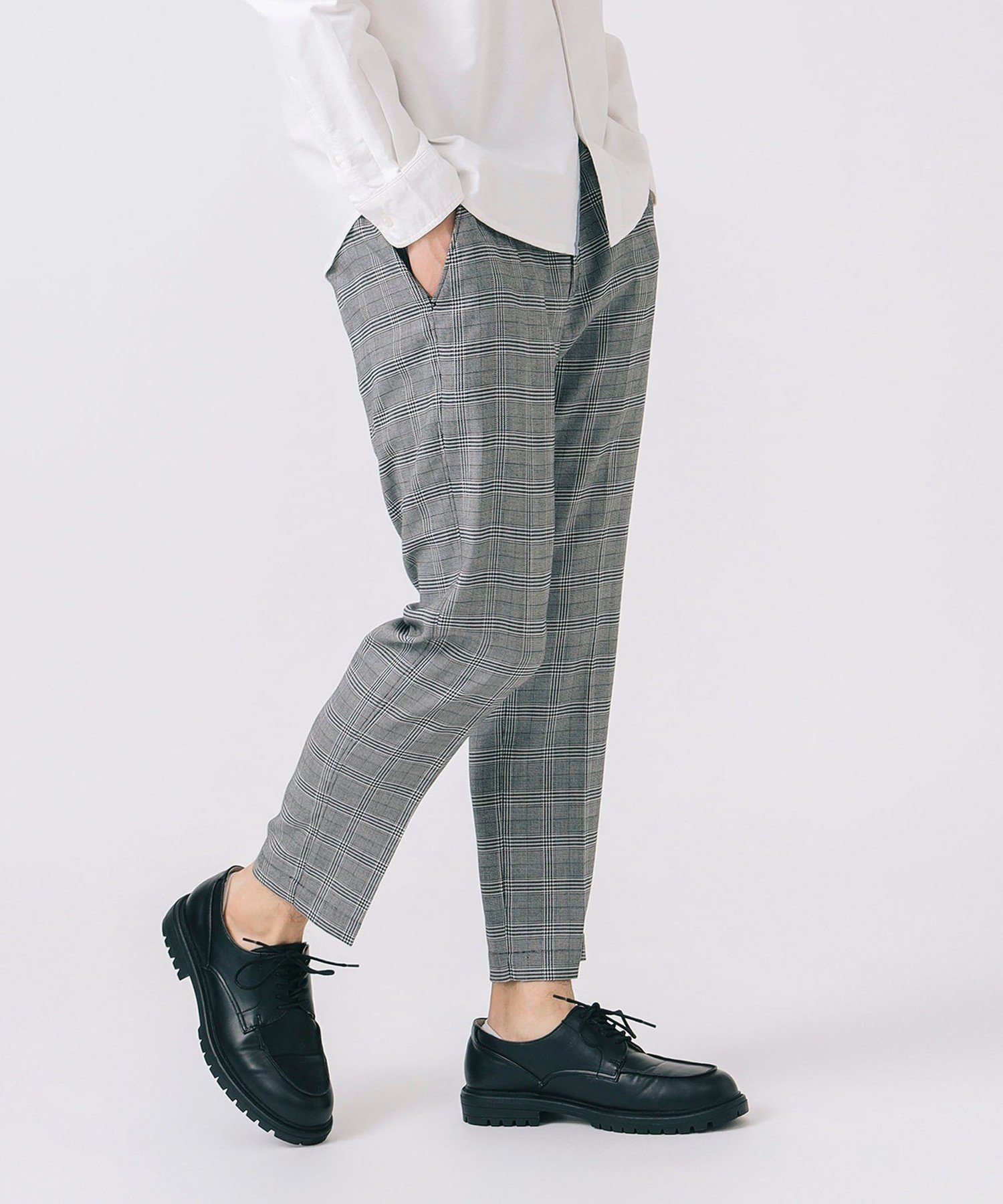 【ビームス ハート/BEAMS HEART / MEN】のアンクル スラックス パンツ インテリア・キッズ・メンズ・レディースファッション・服の通販 founy(ファニー) 　ファッション　Fashion　メンズファッション　Fashion for Men　ボトムス　Bottoms　アンクル　Ankle-Length Design　シャーリング　Shirring, Ruched　ストレッチ　Stretch, Stretchy Fabric　スラックス　Slacks, Dress Pants　チェック　Check, Plaid, Tartan　リラックス　Relax, Relaxed Fit　エレガント 上品　Elegant　無地　Plain, Solid Color　CHECK|ID: prp329100004719259 ipo3291000000034101879