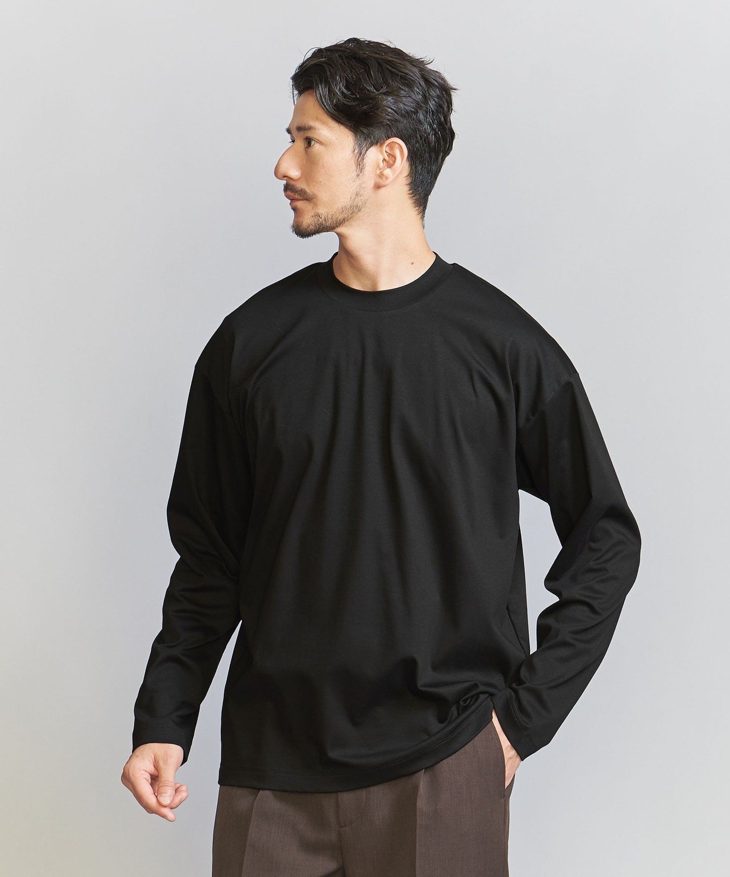【ビューティ&ユース ユナイテッドアローズ/BEAUTY&YOUTH / UNITED ARROWS / MEN】の【WEB限定 WARDROBE SMART】NORITAKE クルーネック リラックス テーパード カットソー インテリア・キッズ・メンズ・レディースファッション・服の通販 founy(ファニー) 　ファッション　Fashion　メンズファッション　Fashion for Men　トップス・カットソー　Cut & Sew Tops　カットソー　Cut and Sewn Top　ショルダー　Shoulder, Shoulder Strap　スマート　Smart, Elegant　スーツ　Suit, Formalwear　テーパード　Tapered, Tapered Pants　トレンド　Trend, Trending Now　ドロップ　Drop Shoulder, Dropped Style　バランス　Balance, Style Balance　ファブリック　Fabric, Textile　フィット　Fit, Slim Fit　フォルム　Silhouette, Form　リラックス　Relax, Relaxed Fit　日本製　Made In Japan　BLACK|ID: prp329100004719765 ipo3291000000034217798