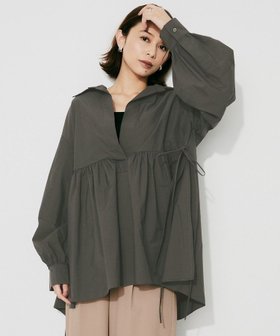 【アンタイトル/UNTITLED】の【PROTAGPNISTA】FLAIR SHIRT 人気、トレンドファッション・服の通販 founy(ファニー) ファッション Fashion レディースファッション Fashion for Women トップス・カットソー Cut & Sew Tops シャツ・ブラウス・オフィスカジュアル Elegant Blouses & Button-Ups ギャザー Gathered, Ruffled コレクション Collection, Seasonal Line スマート Smart, Elegant デニム Denim, Jeans Material フェミニン Feminine, Girly リラックス Relax, Relaxed Fit ワイド Wide, Wide Fit A/W・秋冬 Autumn/Winter |ID:prp329100004719837