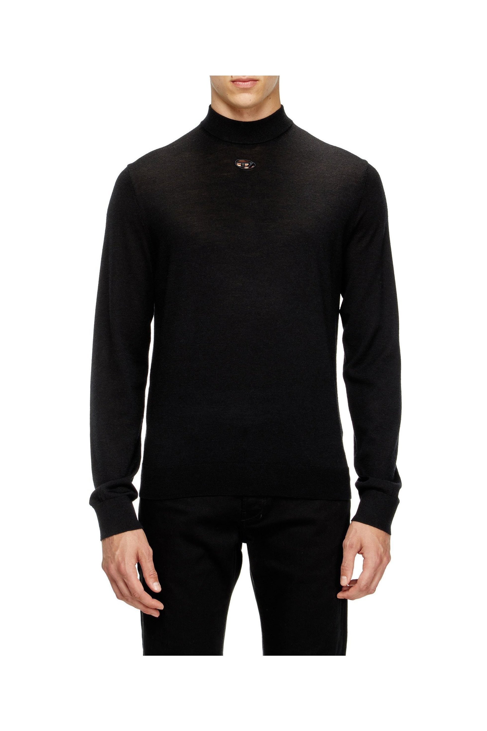 【ディーゼル/DIESEL / MEN】のメンズ ニット K-GIL インテリア・キッズ・メンズ・レディースファッション・服の通販 founy(ファニー) 　ファッション　Fashion　メンズファッション　Fashion for Men　インナー　Innerwear　エンブロイダリー　Embroidery Design　シンプル　Simple, Minimal　スリム　Slim, Slim Fit　タートルネック　Turtleneck, High Neck　フィット　Fit, Slim Fit　フロント　Front, Front Design　メンズ　Men's, Menswear　長袖　Long Sleeve, Full Sleeve　ブラック|ID: prp329100004719937 ipo3291000000034107180