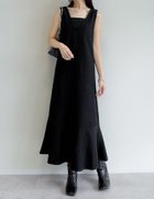 【リエディ/Re:EDIT】の微起毛ツイルナロージャンパースカート 人気、トレンドファッション・服の通販 founy(ファニー) ファッション Fashion レディースファッション Fashion for Women スカート Skirts コンパクト Compact, Small Size シンプル Simple, Minimal ツイル Twist, Twisted Detail バランス Balance, Style Balance フェミニン Feminine, Girly フレア Flare, Flared マーメイド Mermaid, Fishtail Silhouette リブニット Rib Knit, Ribbed Knit レース Lace, Lace Fabric A/W・秋冬 Autumn/Winter おすすめ Recommended / Our Picks thumbnail ブラック|ID: prp329100004720281 ipo3291000000034499836