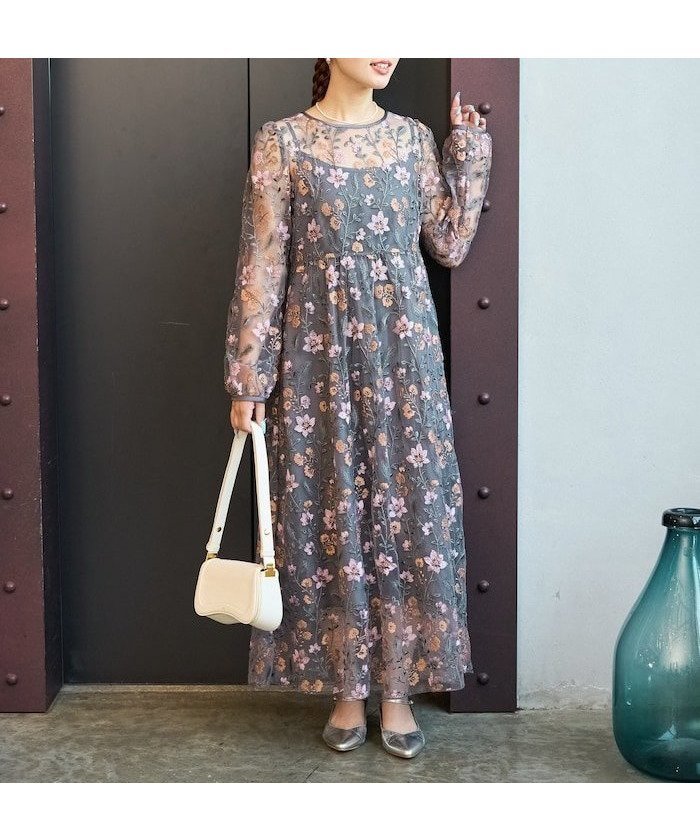 【フリークスストア/FREAK'S STORE】のレース 刺繍 花柄 ワンピース ドレス【限定展開】 25AW 人気、トレンドファッション・服の通販 founy(ファニー) 　ファッション　Fashion　レディースファッション　Fashion for Women　ワンピース　Dresses　フォーマル・パーティードレス・結婚式用ドレス　Elegant & Casual Dresses　2025年　2025　2025-2026秋冬・A/W　Autumn/Winter 2025–26 AW25–26　ドレス　Dress, One-Piece　フェミニン　Feminine, Girly　レース　Lace, Lace Fabric　 other-1|ID: prp329100004720295 ipo3291000000034951063