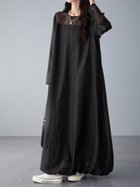 【ドゥーベル/Doux Belle】のシアー切替*ギャザーロングワンピース レディース ワンピース ブラック|ID: prp329100004720306 ipo3291000000034588503