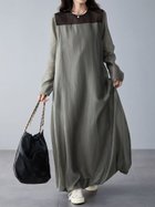 【ドゥーベル/Doux Belle】のシアー切替*ギャザーロングワンピース レディース ワンピース グレー|ID: prp329100004720306 ipo3291000000034588504