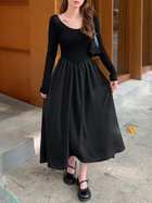 【ドゥーベル/Doux Belle】のギャザーウエストラウンドネックワンピース レディース ワンピース ブラック|ID: prp329100004720307 ipo3291000000034588511