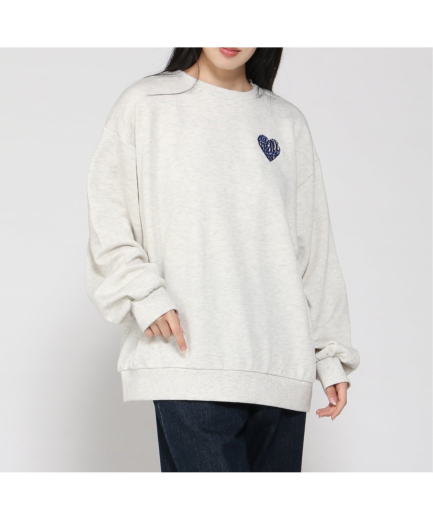 【イング/INGNI】のBackサガラハート裏毛チュニック インテリア・キッズ・メンズ・レディースファッション・服の通販 founy(ファニー) 　ファッション　Fashion　レディースファッション　Fashion for Women　トップス・カットソー　Cut & Sew Tops　おすすめ　Recommended / Our Picks　シンプル　Simple, Minimal　スマホ　Smartphone, Mobile Device　チュニック　Tunic, Long Top　フロント　Front, Front Design　オートミール/ブルー|ID: prp329100004720440 ipo3291000000034111173