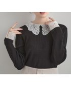 【クチュール ブローチ/Couture Brooch】の【着映え・フェミニン・通勤】レース衿カフス付きリブニット 人気、トレンドファッション・服の通販 founy(ファニー) ファッション Fashion レディースファッション Fashion for Women トップス・カットソー Cut & Sew Tops ニット Knit Tops & Sweaters インナー Innerwear カフス Cuff Design チュール Tulip, Tulip Motif フェミニン Feminine, Girly リブニット Rib Knit, Ribbed Knit レース Lace, Lace Fabric ビジネス 仕事 通勤 Business / Work / Commuting thumbnail ブラック|ID: prp329100004720581 ipo3291000000034112439