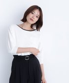 【ナチュラル ビューティー ベーシック/NATURAL BEAUTY BASIC】の総針ベーシックシリーズ バイカラードルマンニット オフ×ブラック2|ID: prp329100004720864 ipo3291000000034234706