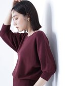 【ナチュラル ビューティー ベーシック/NATURAL BEAUTY BASIC】の総針ベーシックシリーズ バイカラードルマンニット バーガンディ×ピンク2|ID: prp329100004720864 ipo3291000000034234709