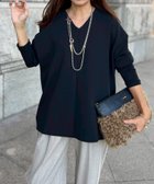 【スタイルドア/STYLEDOOR】のライトダンボール抜き衿プルオーバー 人気、トレンドファッション・服の通販 founy(ファニー) ファッション Fashion レディースファッション Fashion for Women トップス・カットソー Cut & Sew Tops カジュアルプルオーバー・ニットトップス Pullovers & Knit Tops / Casual Pullovers 洗える Machine Washable カットソー Cut and Sewn Top スリット Slit, Slit Detail デニム Denim, Jeans Material パターン Pattern, Design Print ボトム Bottoms, Lower Wear ワイド Wide, Wide Fit エレガント 上品 Elegant thumbnail ブラック|ID: prp329100004720909 ipo3291000000034198382