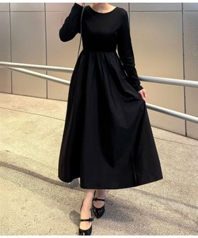 【ジュノア/JUNOAH】の異素材ドッキングバックオープンワンピース 人気、トレンドファッション・服の通販 founy(ファニー) ファッション Fashion レディースファッション Fashion for Women ワンピース Dresses |ID:prp329100004720969