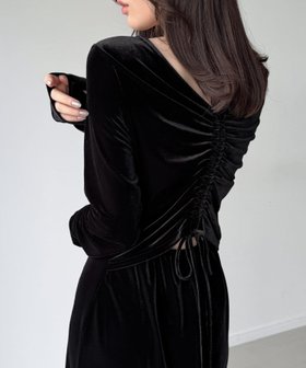 【ジュノア/JUNOAH】のバックドロストベロアワンピース 人気、トレンドファッション・服の通販 founy(ファニー) ファッション Fashion レディースファッション Fashion for Women ワンピース Dresses |ID:prp329100004720974
