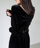 【ジュノア/JUNOAH】のバックドロストベロアワンピース 人気、トレンドファッション・服の通販 founy(ファニー) ファッション Fashion レディースファッション Fashion for Women ワンピース Dresses thumbnail ブラック|ID: prp329100004720974 ipo3291000000034116746