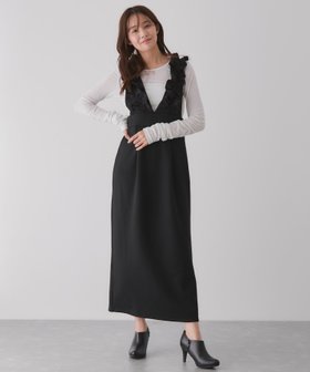 【ジャイロ/JAYRO】のフリルサスジャンスカ 人気、トレンドファッション・服の通販 founy(ファニー) ファッション Fashion レディースファッション Fashion for Women インナー Innerwear カーディガン Cardigan, Knitwear シューズ Shoes, Footwear ジャケット Jacket, Outerwear スニーカー Sneakers, Trainers スリット Slit, Slit Detail デコルテ Décolleté, Neckline なめらか Smooth, Silky Texture ハイネック High Neck, Mock Neck フラット Flat, Flat Shoes フリル Frill, Ruffle ボーダー Border, Stripe ポケット Pocket, Pocket Detail リラックス Relax, Relaxed Fit レース Lace, Lace Fabric ロング Long, Long-Length 冬 Winter / This Winter A/W・秋冬 Autumn/Winter エレガント 上品 Elegant |ID:prp329100004720994