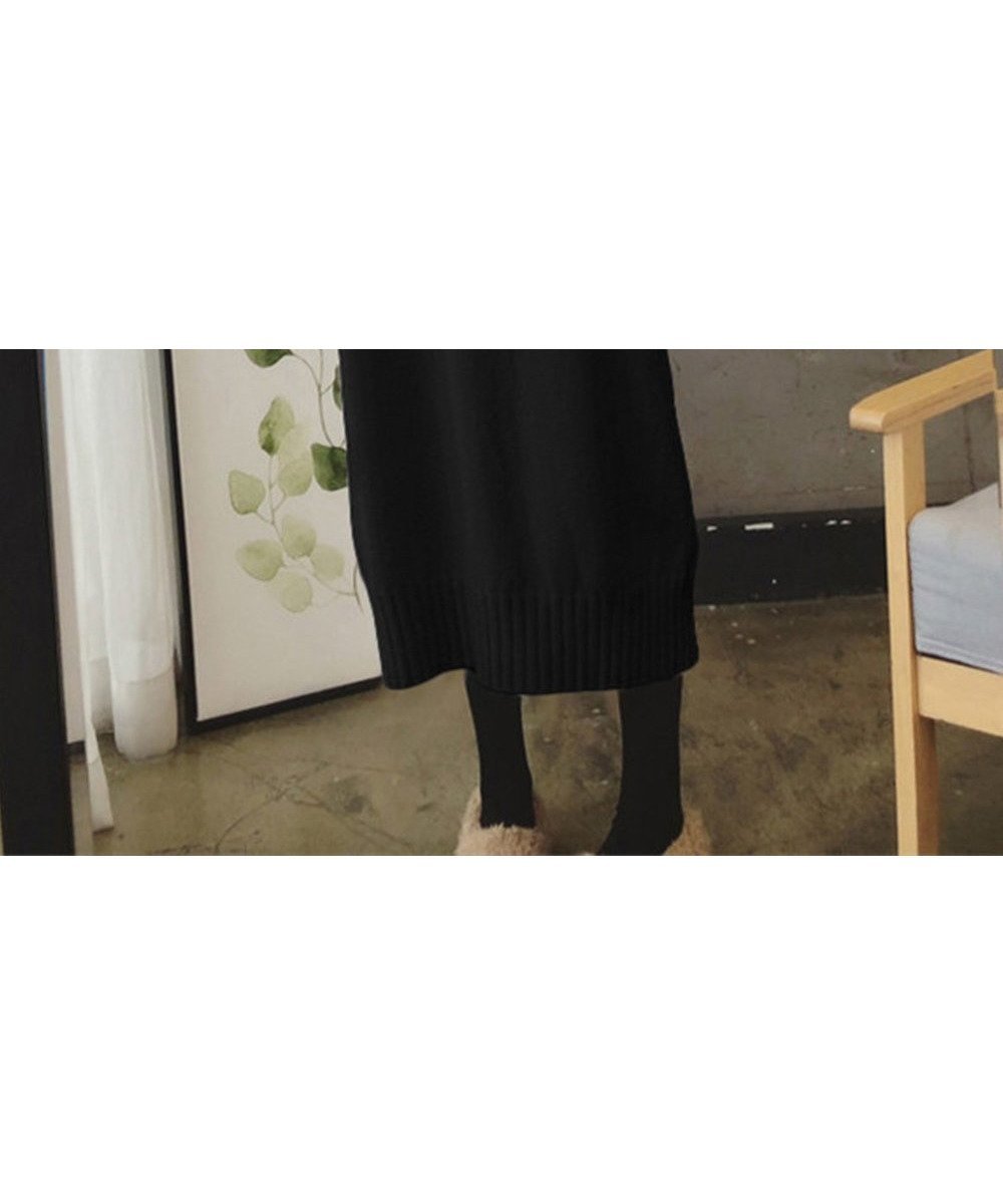 【ミニミニストア/miniministore】のハイネックニットワンピースゆったり秋冬服 インテリア・キッズ・メンズ・レディースファッション・服の通販 founy(ファニー) 　ファッション　Fashion　レディースファッション　Fashion for Women　ワンピース　Dresses　ニットワンピース　Knit Dresses　アクリル　Acrylic Material　シンプル　Simple, Minimal　タートルネック　Turtleneck, High Neck　ベーシック　Basic, Essential　無地　Plain, Solid Color　ロング　Long, Long-Length　A/W・秋冬　Autumn/Winter　ビジネス 仕事 通勤　Business / Work / Commuting　ブラック|ID: prp329100004721008 ipo3291000000034117014