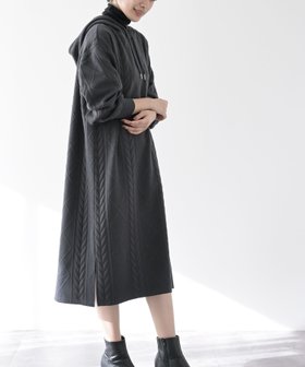 【アールピーエス/rps】のケーブル柄パーカーワンピース 人気、トレンドファッション・服の通販 founy(ファニー) ファッション Fashion レディースファッション Fashion for Women ワンピース Dresses おすすめ Recommended / Our Picks ストレッチ Stretch, Stretchy Fabric チュニック Tunic, Long Top パーカー Hoodie, Parka リラックス Relax, Relaxed Fit エレガント 上品 Elegant 再入荷 Restock / Back in Stock |ID:prp329100004721046