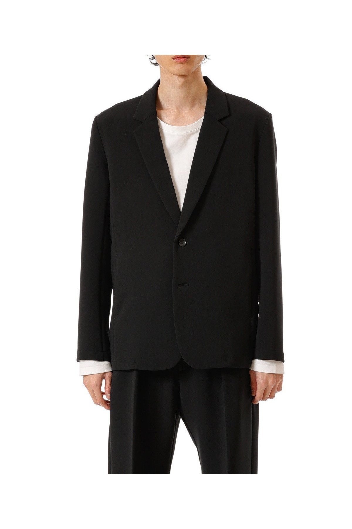 【アタッチメント/ATTACHMENT / MEN】のポリエステルストレッチダブルクロス 2Bジャケット インテリア・キッズ・メンズ・レディースファッション・服の通販 founy(ファニー) 　ファッション　Fashion　メンズファッション　Fashion for Men　ジャケット　Jacket, Outerwear　ストレッチ　Stretch, Stretchy Fabric　メランジ　Melange, Mixed Yarn　定番　Standard, Basic Item　BLACK|ID: prp329100004721105 ipo3291000000034733745